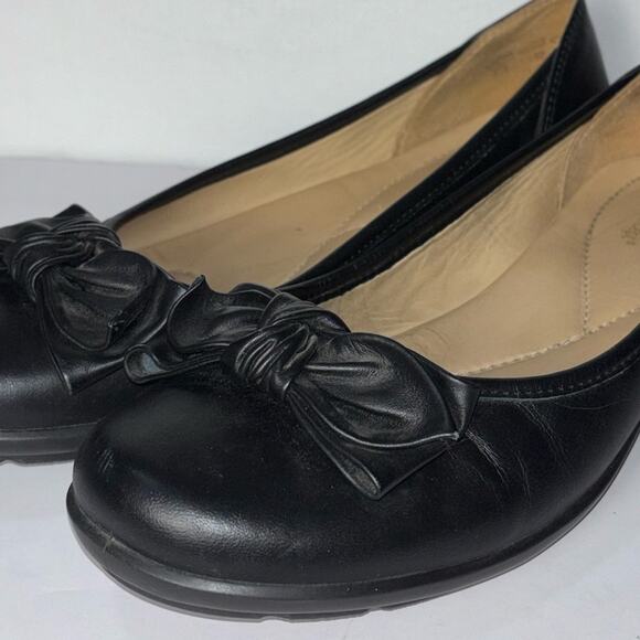 Hotter Jewel Shoes Ballerina Flats woman's size US 8 UK 6 Black Leather - Picture 9 of 16